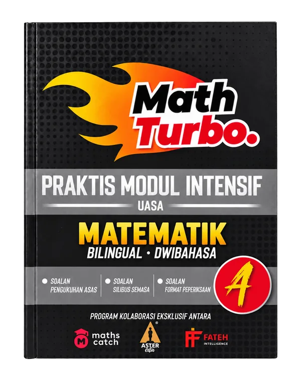 Kulit buku Praktis Modul Intensif Math Turbo: Matematik, soalan pengukuhan asas, silibus semasa dan format peperiksaan